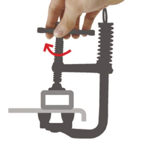 Magnetyczny zacisk śrubowy ze sprężynowym dociskiem ramienia i podkładką typu V - MSZ90 Schweisskraft kod: 1790020 - 2